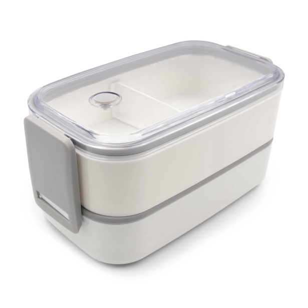 Cash lunchbox z nadrukiem biały 2 × 700 ml