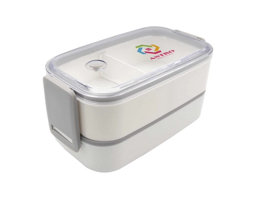 Cash lunchbox z nadrukiem biały 2 × 700 ml