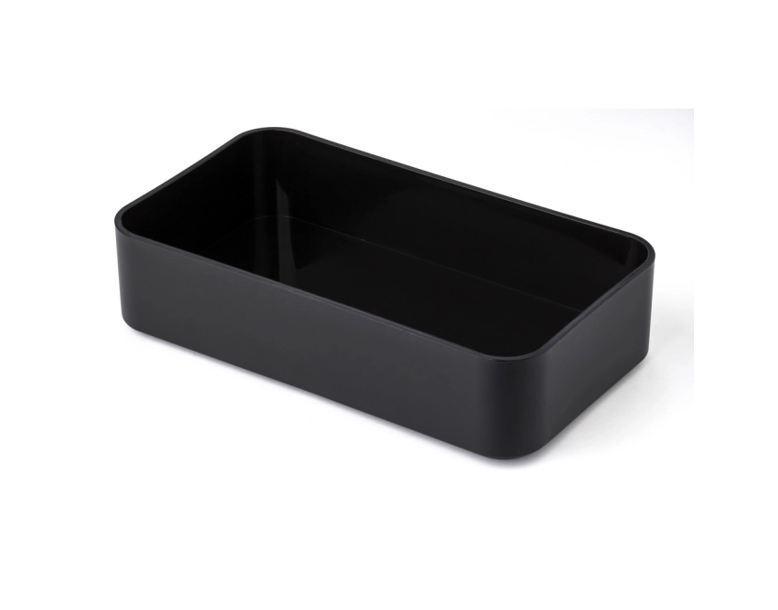 Czarny lunchbox z nadrukiem 2 × 400 ml ze sztućcami