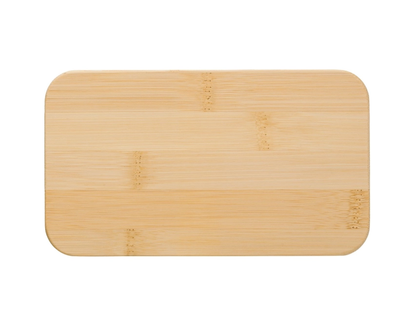 Biały lunchbox z nadrukiem 2 × 400 ml z bambusem