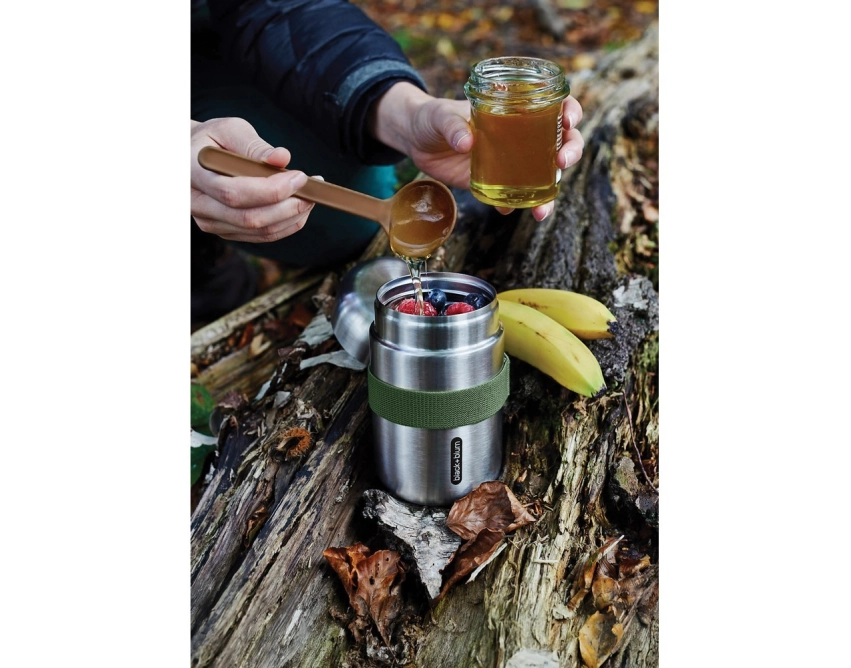 Stalowy pojemnik termiczny na jedzenie 400 ml z łyżką