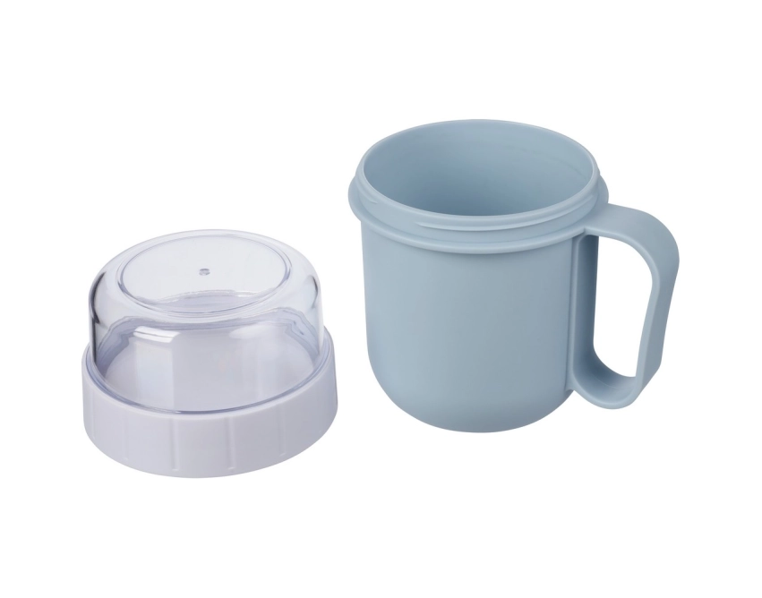 Błękitny lunchbox z nadrukiem 450 ml z uchwytem