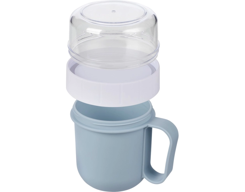 Błękitny lunchbox z nadrukiem 450 ml z uchwytem