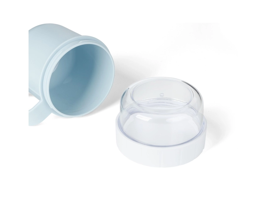 Błękitny lunchbox z nadrukiem 450 ml z uchwytem