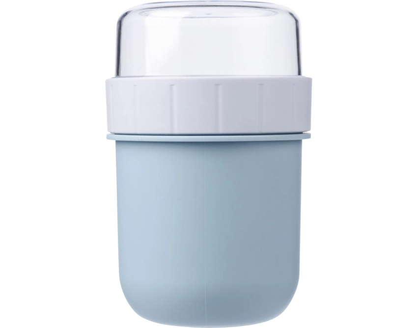 Błękitny lunchbox z nadrukiem 450 ml z uchwytem