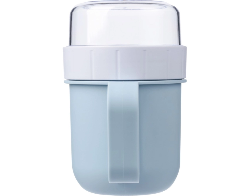 Błękitny lunchbox z nadrukiem 450 ml z uchwytem