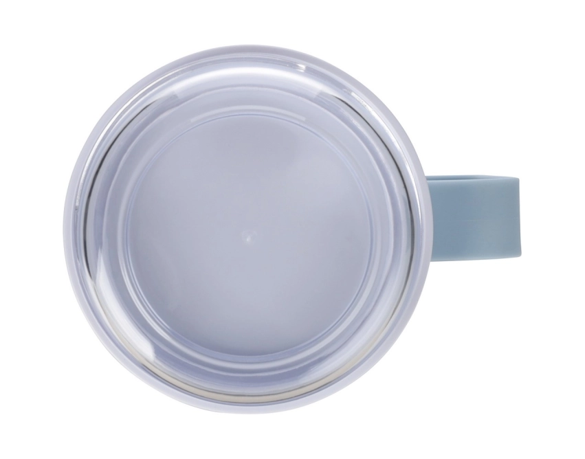 Błękitny lunchbox z nadrukiem 450 ml z uchwytem