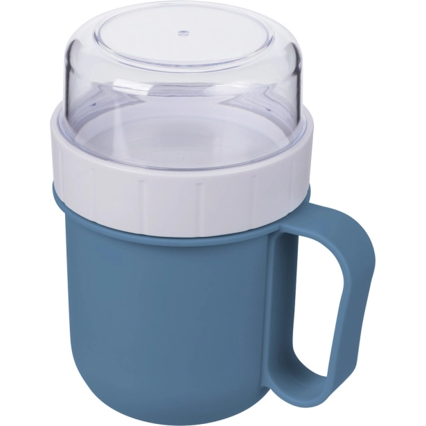 Niebieski lunchbox z nadrukiem 450 ml z uchwytem