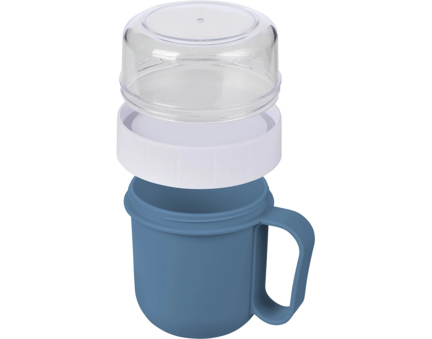 Niebieski lunchbox z nadrukiem 450 ml z uchwytem