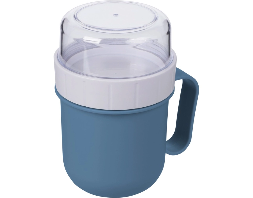 Niebieski lunchbox z nadrukiem 450 ml z uchwytem