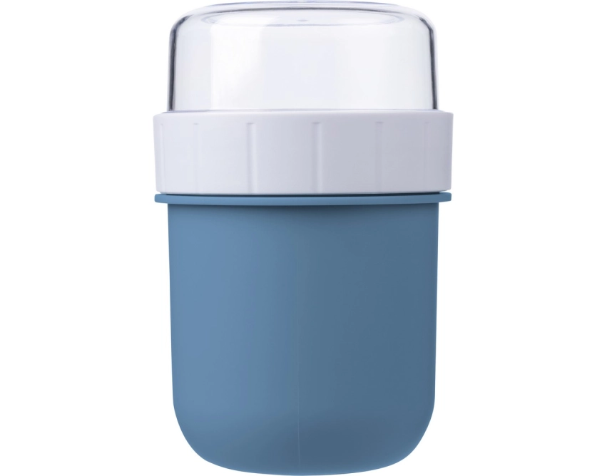 Niebieski lunchbox z nadrukiem 450 ml z uchwytem
