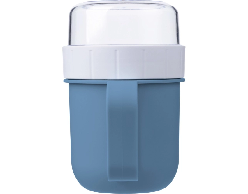 Niebieski lunchbox z nadrukiem 450 ml z uchwytem