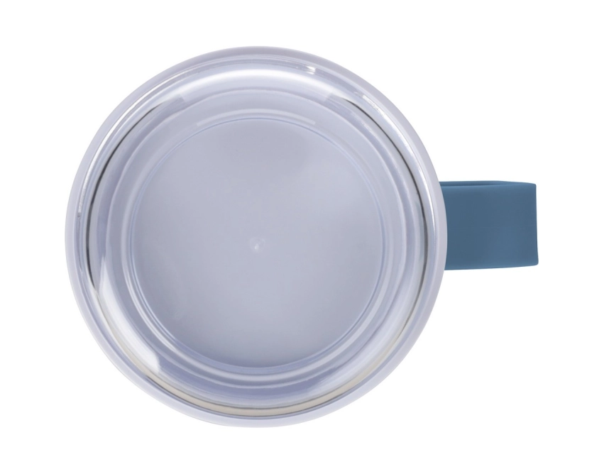 Niebieski lunchbox z nadrukiem 450 ml z uchwytem