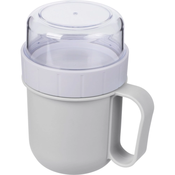 Lunchbox z logo 450 ml biały z komorą na przekąski