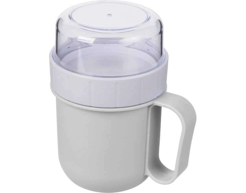 Lunchbox z logo 450 ml biały z komorą na przekąski