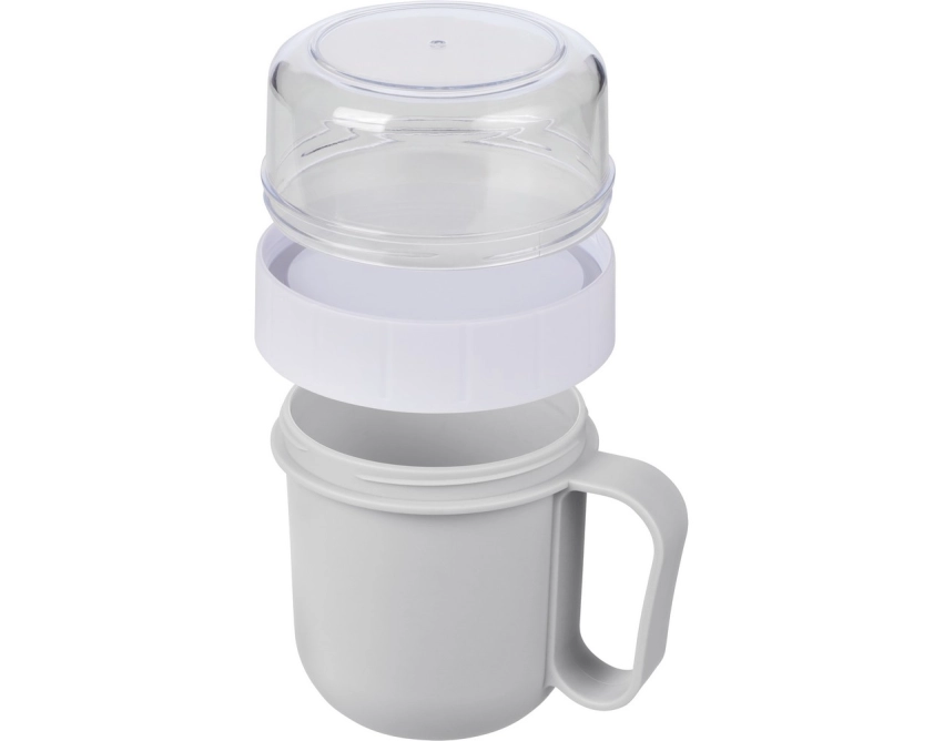 Lunchbox z logo 450 ml biały z komorą na przekąski