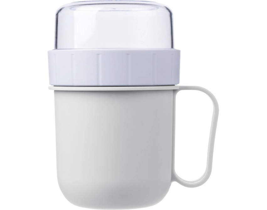 Lunchbox z logo 450 ml biały z komorą na przekąski
