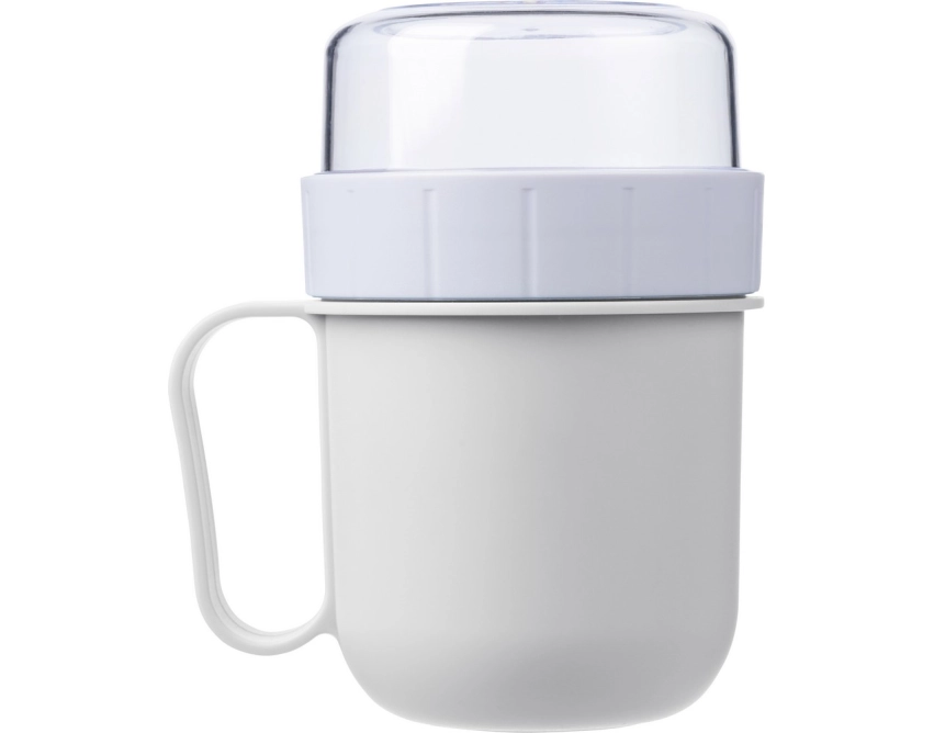 Lunchbox z logo 450 ml biały z komorą na przekąski