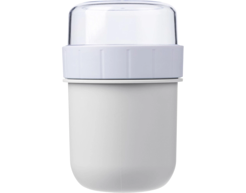 Lunchbox z logo 450 ml biały z komorą na przekąski