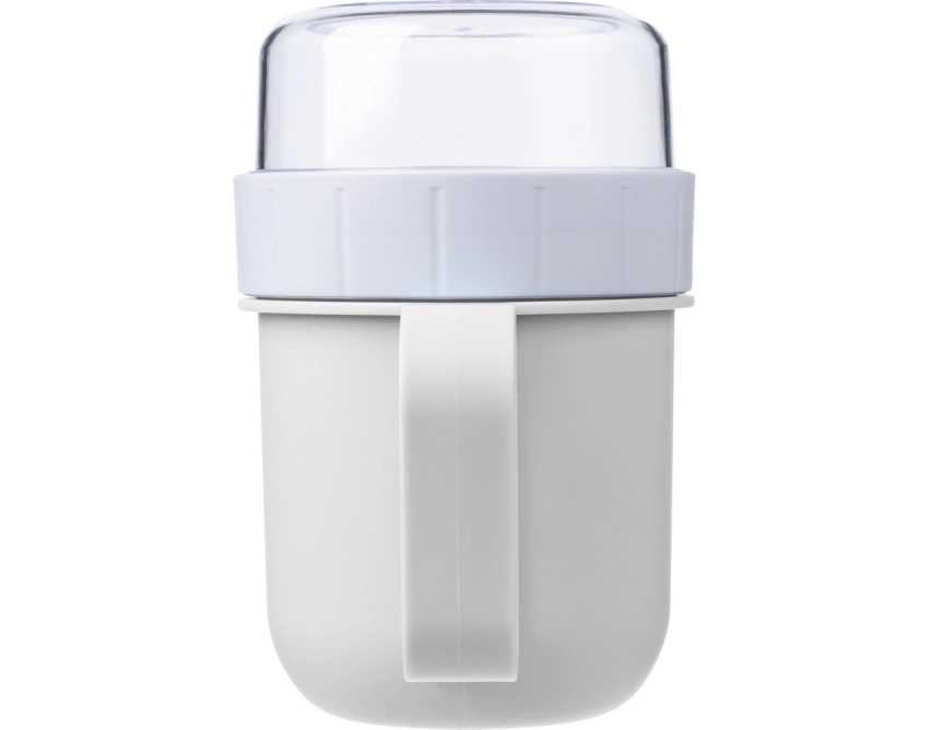 Lunchbox z logo 450 ml biały z komorą na przekąski
