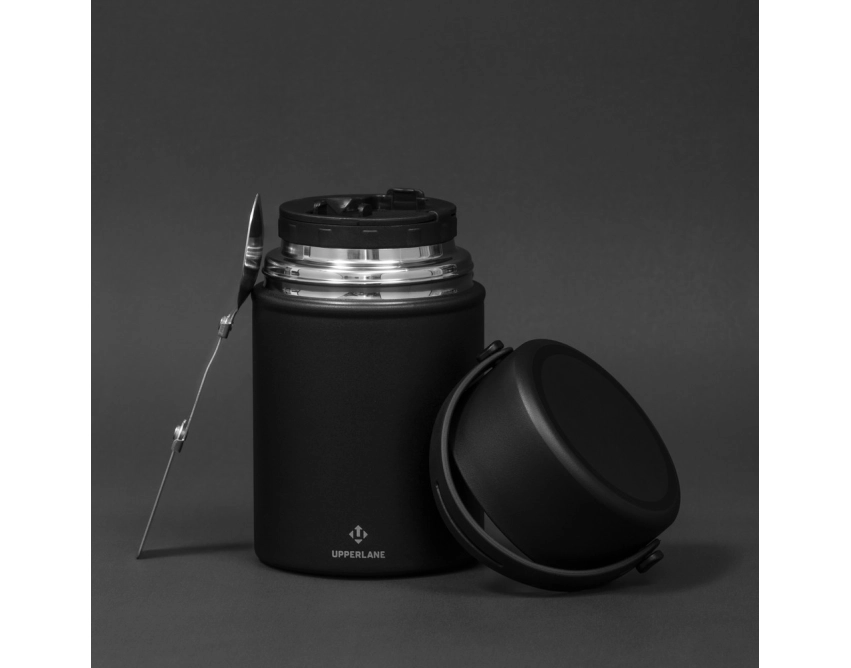 Lunchbox Upperlane z logo 500 ml – czarny matowy