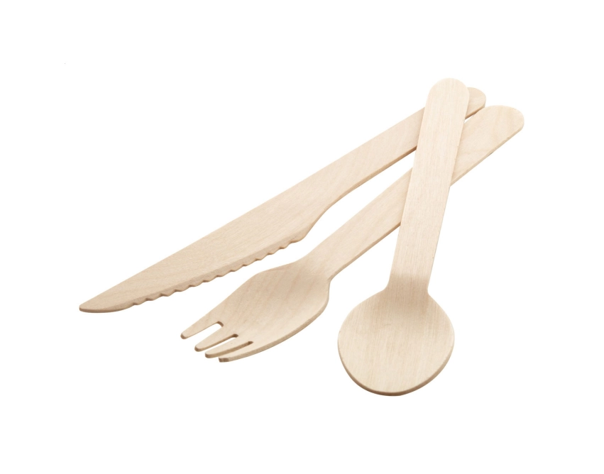 Widelec personalizowany z naturalnego drewna