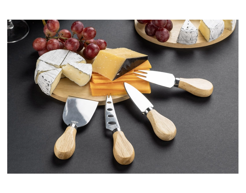 PECORINO zestaw do krojenia sera ze stali i drewna