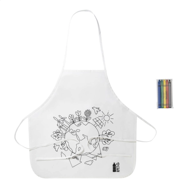 Biały fartuch personalizowany RPET dla dzieci