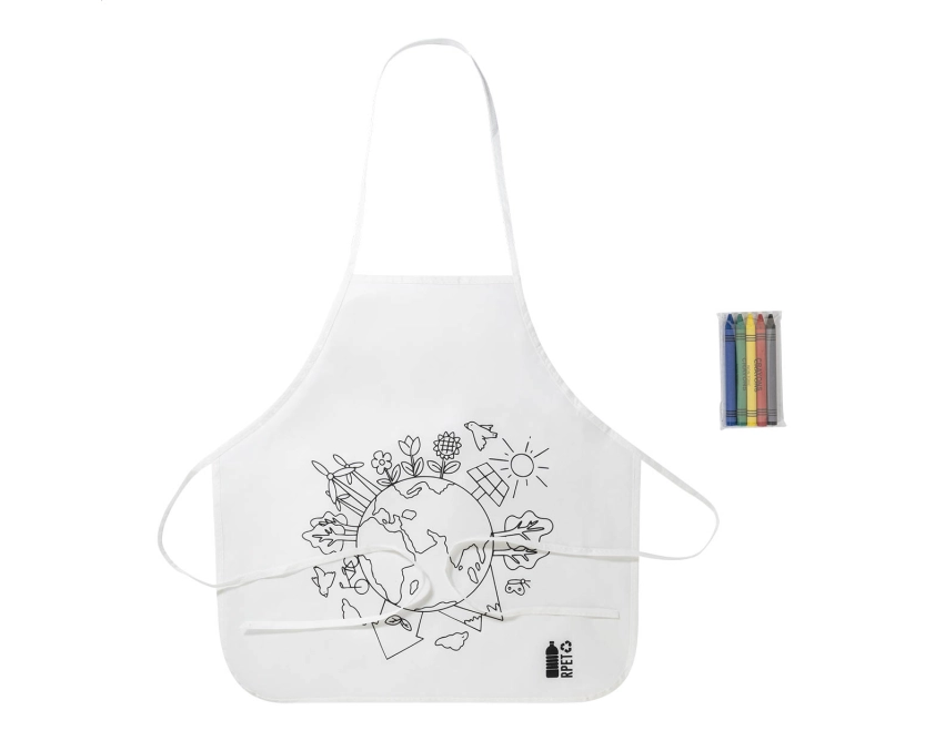 Biały fartuch personalizowany RPET dla dzieci