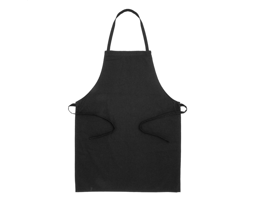 Czarny fartuch kuchenny ze 100% bawełny z logo