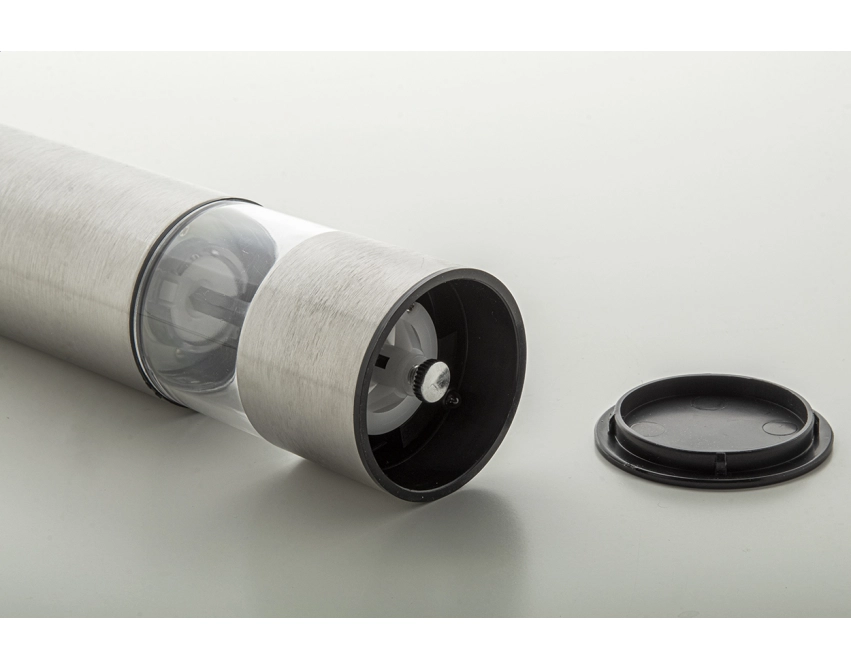 Młynek do soli i pieprzu z grawerem srebrny 220 mm