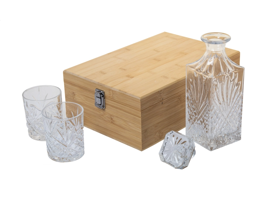 Zestaw do whisky 750 ml w bambusowym pudełku