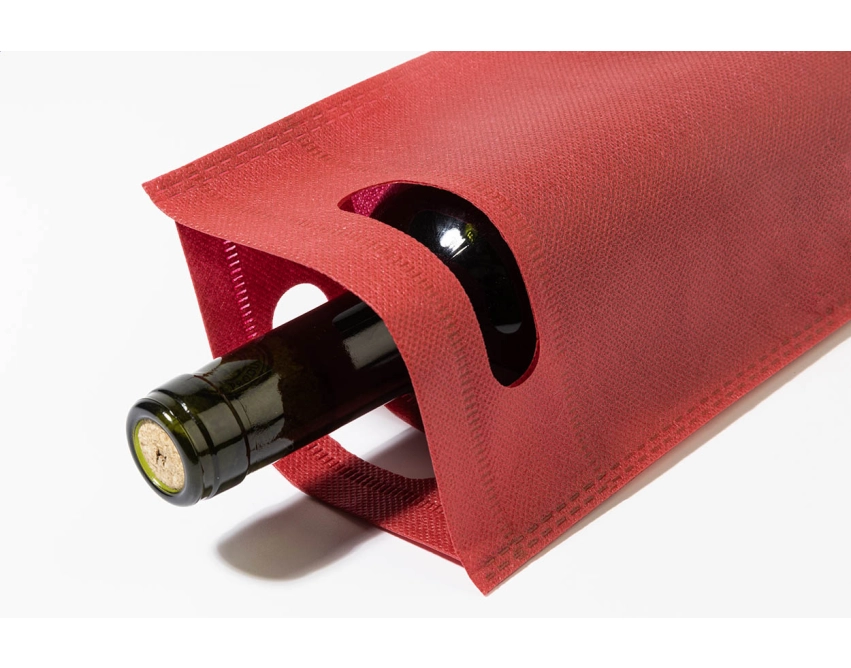Mosel torba non woven z nadrukiem na wino bordo