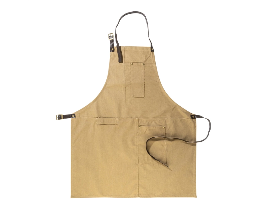 James fartuch personalizowany z bawełny khaki