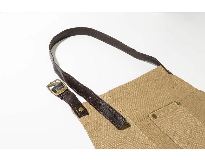 James fartuch personalizowany z bawełny khaki