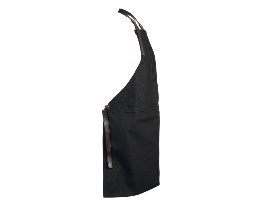 James czarny fartuch z logo z bawełny 340 g/m²