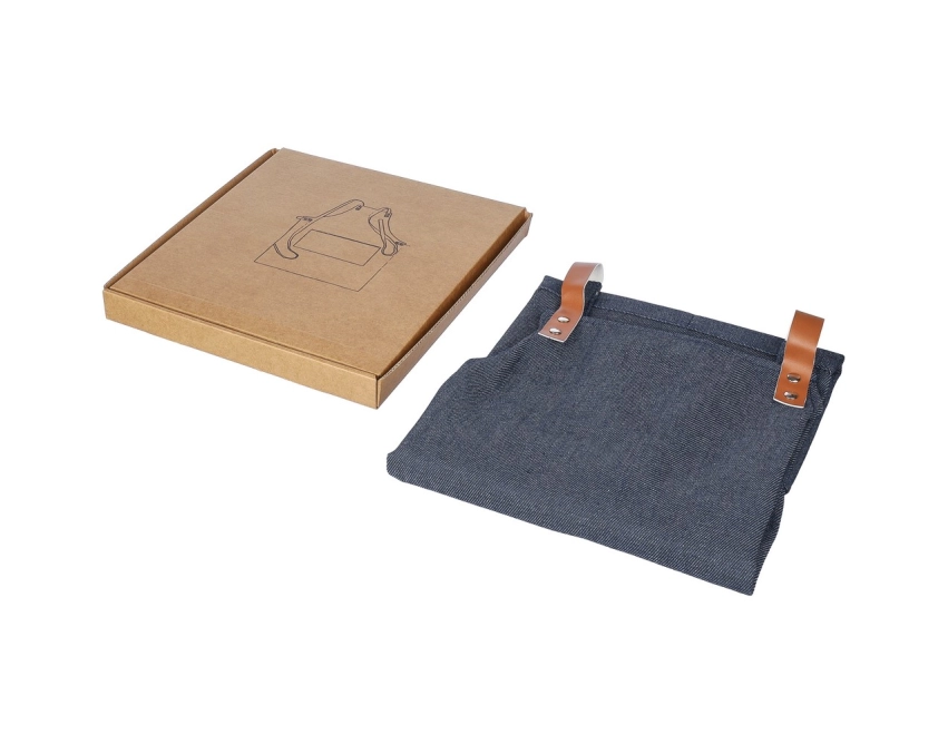 Fartuch kuchenny z granatowego denimu z kieszeniami