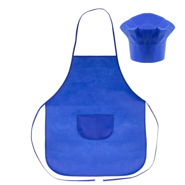 Nedina fartuch kuchenny granatowy non-woven z czapką
