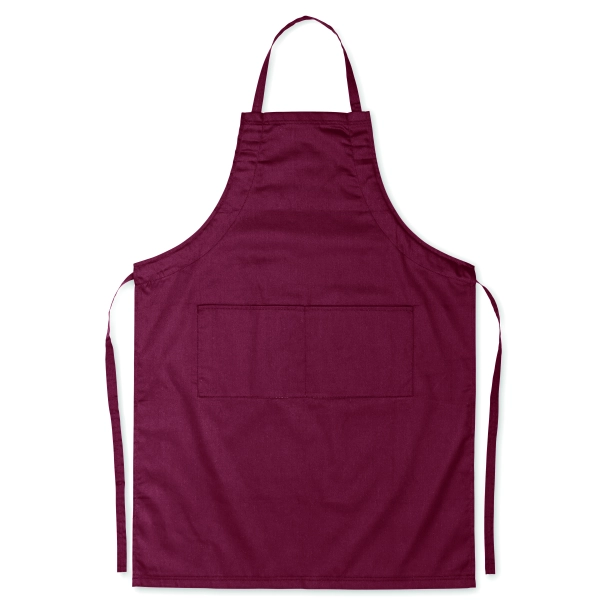 Burgundowy fartuch kuchenny 98 × 69,5 cm z logo