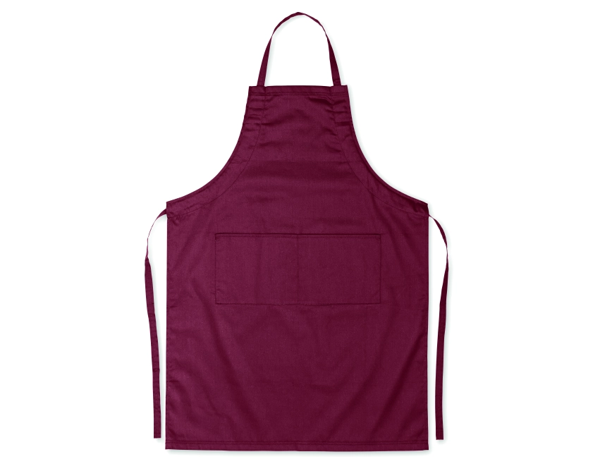 Burgundowy fartuch kuchenny 98 × 69,5 cm z logo