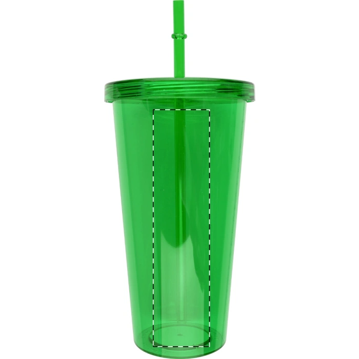 Schemat znakowania dla Tampondruk - P2 na gadżecie: Plastikowy kubek ze słomką 750 ml, zielony