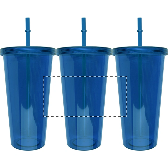 Schemat znakowania dla Sitodruk 360° - RS1 na gadżecie: Kolorowy kubek plastikowy 750 ml ze słomką