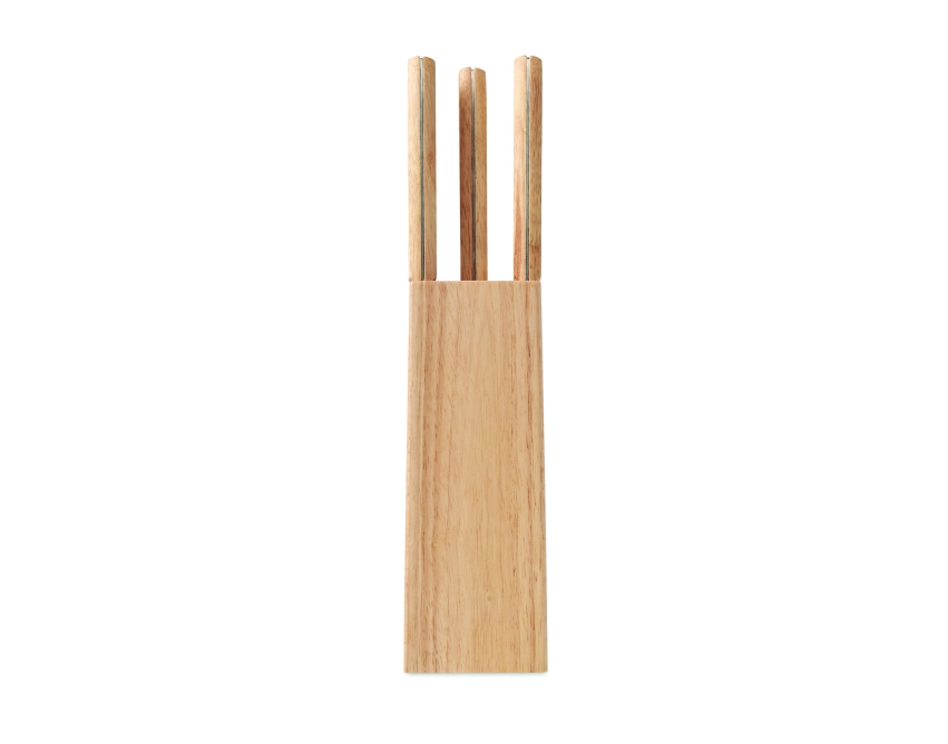 Gourmet zestaw 5 noży z logo, kolor drewna