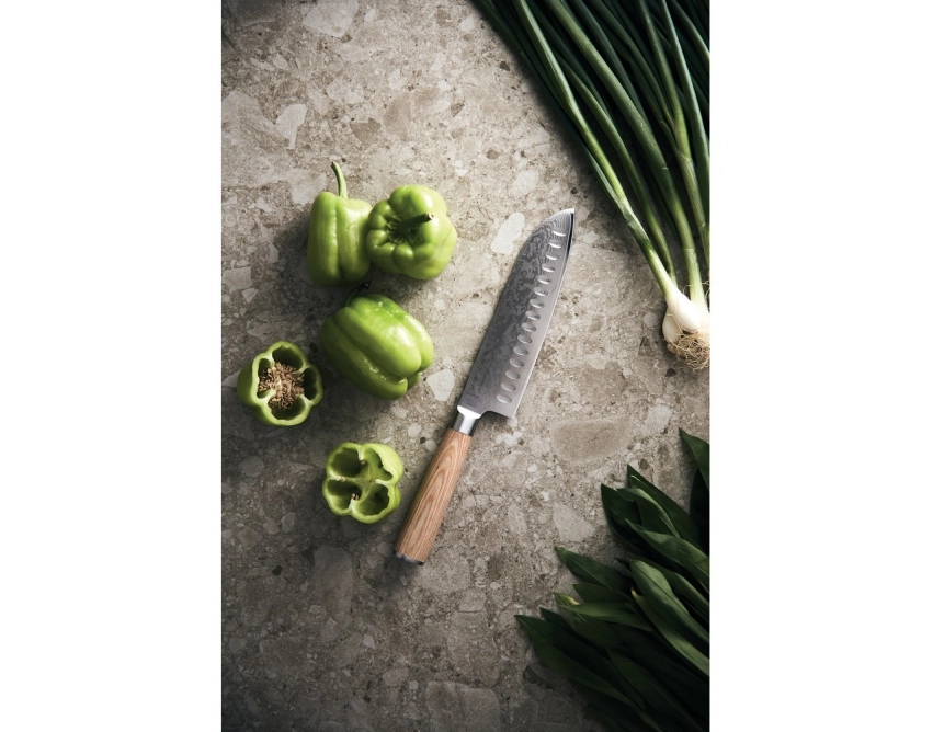 VINGA Hattasan Damascus – szary nóż santoku 31 cm