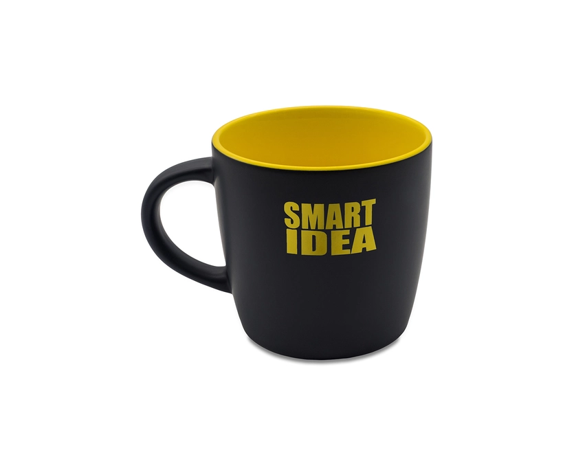 Esla kubek ceramiczny z grawerem, żółty 345 ml