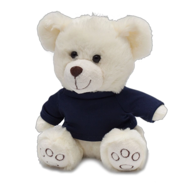 Urso miś reklamowy beżowy z poliestru w koszulce