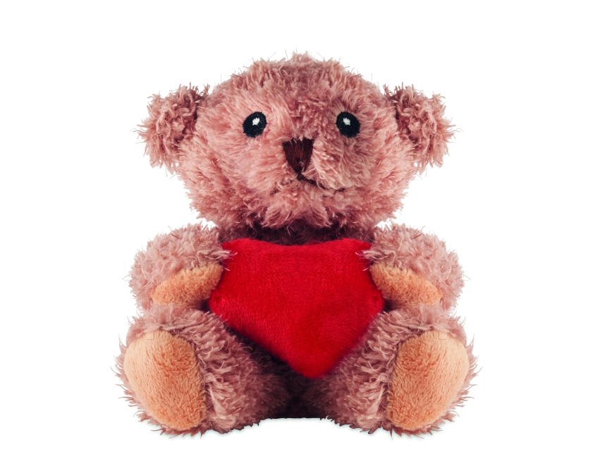 Cuddle brązowy miś reklamowy 13 × 16 cm z sercem
