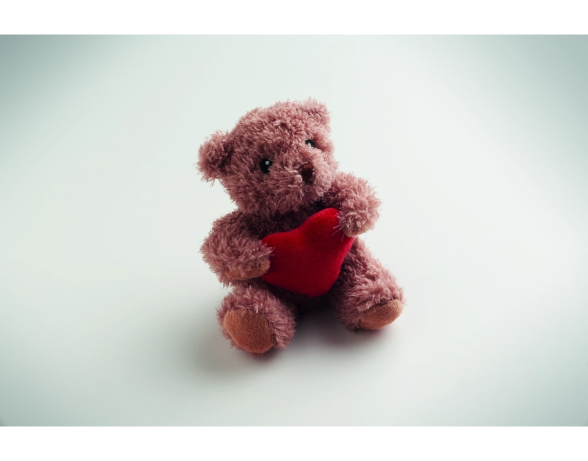 Cuddle brązowy miś reklamowy 13 × 16 cm z sercem