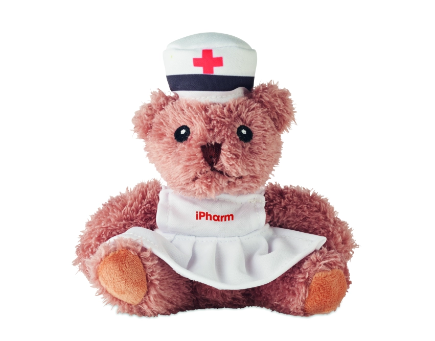 Nurse pluszowy miś reklamowy brązowy 17 × 16 cm