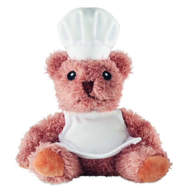 Teddchef maskotka reklamowa biała 17 × 16 cm